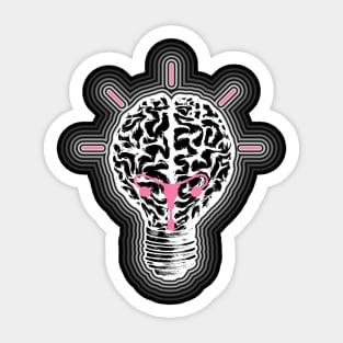 Light bulb brain, feminine creative idea, feminine thinking power Sticker
